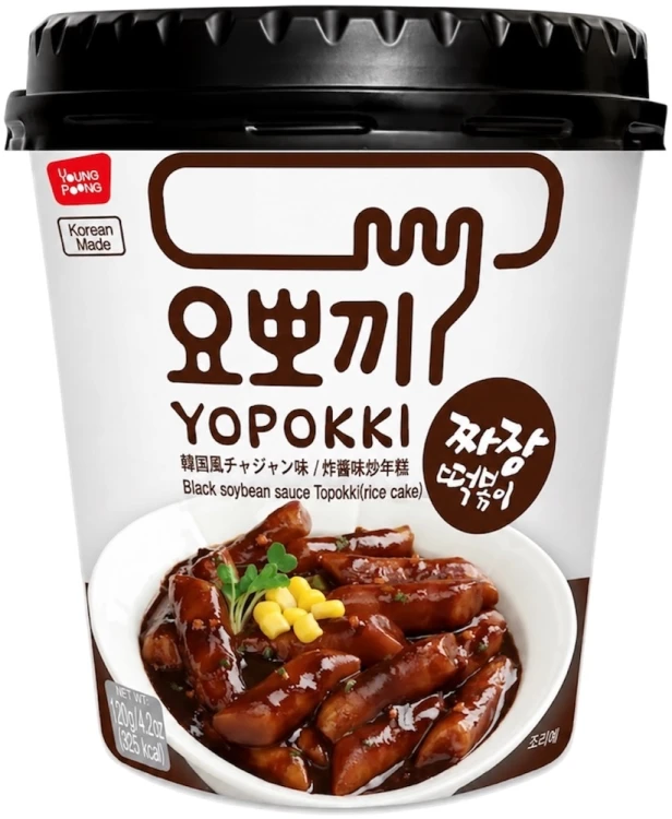 Koreańskie Kluski Ryżowe Topokki w Sosie z Czarnej Fasoli YOPOKKI 120g YOUNG POONG