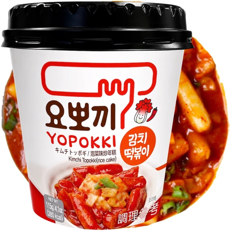 Koreańskie Kluski Ryżowe Topokki w Sosie KimChi YOPOKKI 115g YOUNG POONG