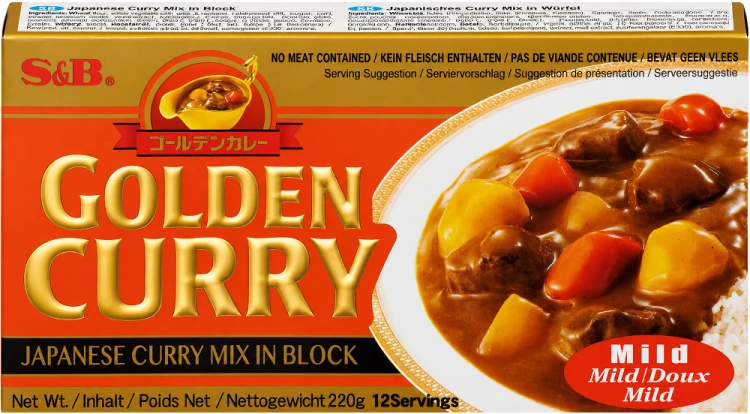 Japońskie Golden Curry MILD Łagodne 12 Porcji Danie w 30 Minut 220g S&B