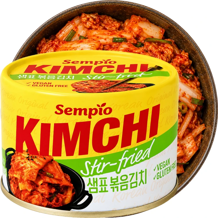Koreańska Kapusta Kiszona Warzywa KIMCHI Stir Fried Smażone Ostre Puszka 160g SEMPIO