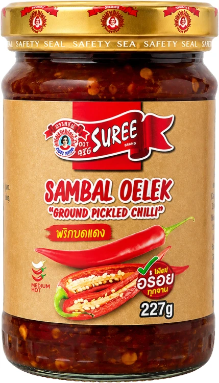 Sos Chilli Gęsta Pasta Przecier z Papryczek Sambal Oelek Hot w Słoiku 227g SUREE