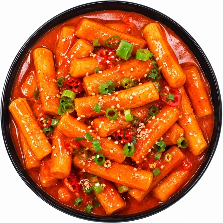 Koreańskie Kluski Ryżowe Topokki Tteokbokki w Słodko Pikantnym Sosie 160g SEMPIO