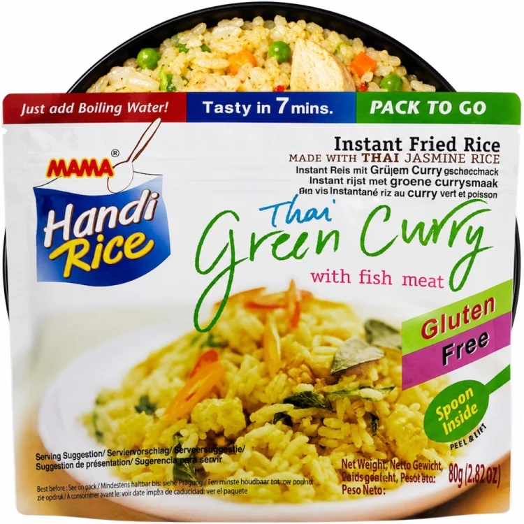 Błyskawiczny Smażony Ryż Instant Zielone Curry z Rybą Green Curry 80g MAMA