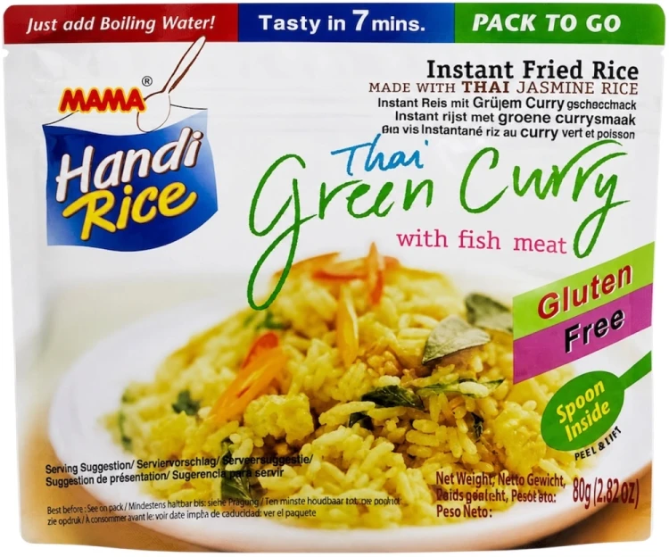 Błyskawiczny Smażony Ryż Instant Zielone Curry z Rybą Green Curry 80g MAMA