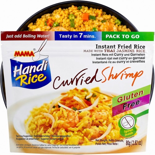 Błyskawiczny Smażony Ryż Instant Curry z Krewetkami Curried Shrimp 80g MAMA