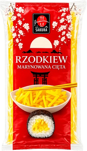 Żółta Rzodkiew Marynowana Oshinko Takuan Daikon Do Sushi Krojona 400g SAKURA