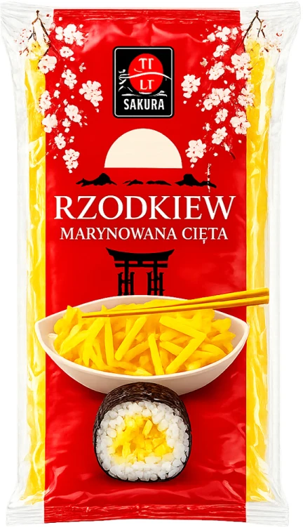Żółta Rzodkiew Marynowana Oshinko Takuan Daikon Do Sushi Krojona 400g SAKURA