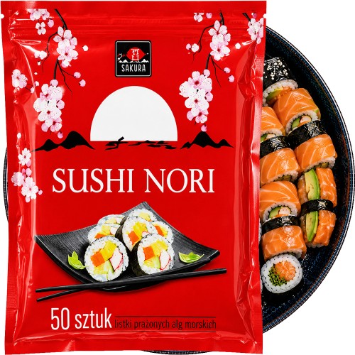 Suszone Wodorosty Glony Algi Morskie Yaki Nori Do Sushi 50 Sztuk SAKURA