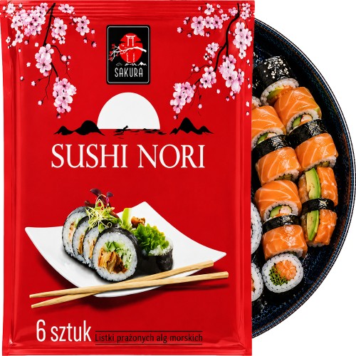 Suszone Wodorosty Glony Algi Morskie Yaki Nori Do Sushi 6 Sztuk SAKURA