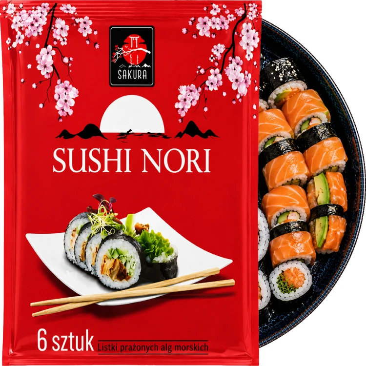 Suszone Wodorosty Glony Algi Morskie Yaki Nori Do Sushi 6 Sztuk SAKURA
