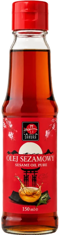 Olej Sezamowy z Prażonych Ziaren Sezamu Do Zup i Potraw 150ml SAKURA