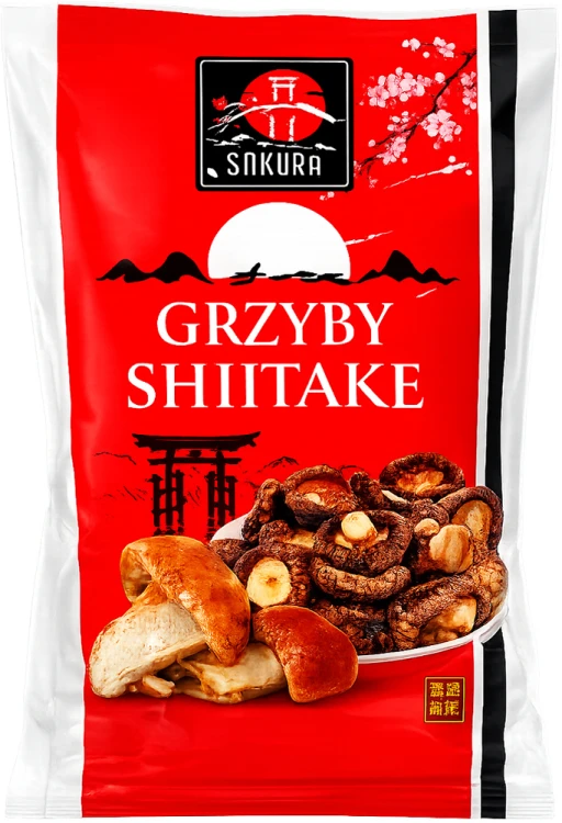 Suszone Chińskie Grzyby SHITAKE POKU Do Ramenu i Japońskich Potraw 100g SAKURA