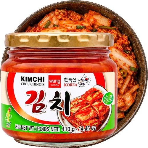 Koreańska Kapusta Kiszona Warzywa KIMCHI Świeże Ostre Probiotyki 410g WANG