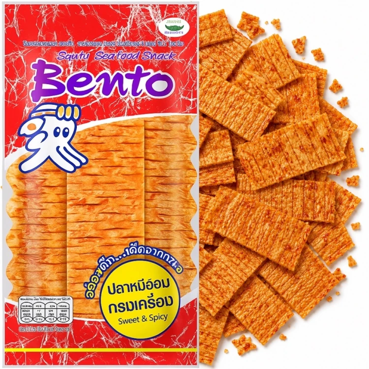 Tajska Przekąska Kałamarnica Słodko-Pikantna Squid Snack Sweet And Spicy 20g BENTO