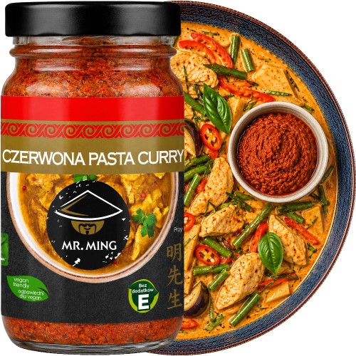 Tajska Ostra Czerwona Pasta Curry Red Curry Paste Mały Słoik 115g MR. MING