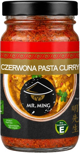 Tajska Ostra Czerwona Pasta Curry Red Curry Paste Mały Słoik 115g MR. MING
