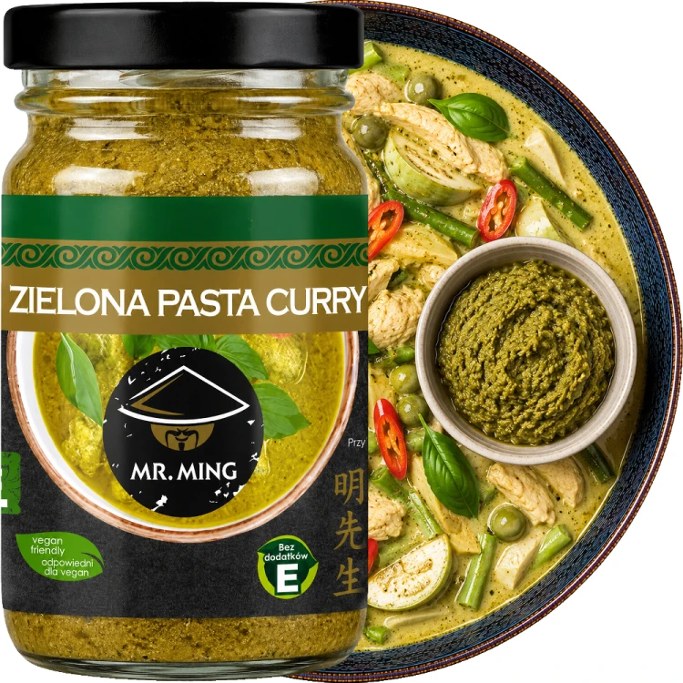 Tajska Ostra Zielona Pasta Curry Green Curry Paste Mały Słoik 115g MR. MING