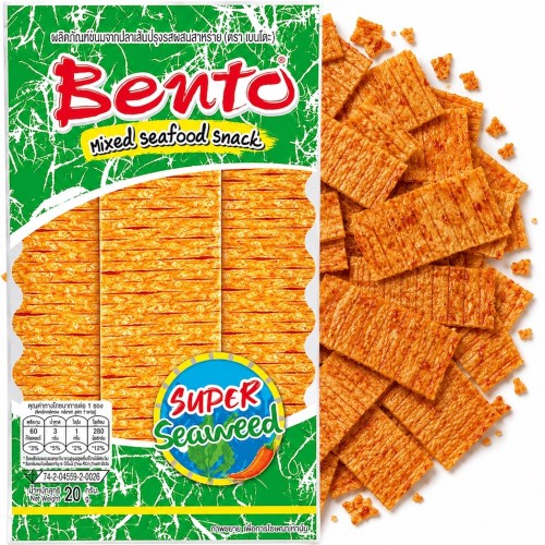 Tajska Przekąska Kałamarnica Smak Wodorostów Squid Snack Super Seaweed 20g BENTO