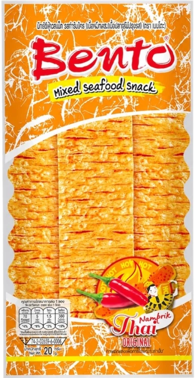 Tajska Przekąska Kałamarnica Pikantna Squid Snack Namprik Thai Original 20g BENTO