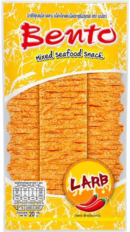 Tajska Przekąska Kałamarnica Smak Dania Larb Snack Squid Larb Flavour 20g BENTO