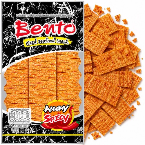 Tajska Przekąska Kałamarnica Bardzo Ostra i Pikantna Snack Squid Angry Spicy 20g BENTO
