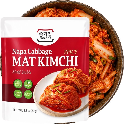 Koreańska Kapusta Kiszona Warzywa KIMCHI Świeże Ostre Probiotyki 80g JONGGA