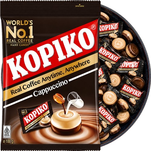 Cukierki Kawowe o Smaku CAPPUCCINO Kawa z Mlekiem Intensywny Smak 100g KOPIKO