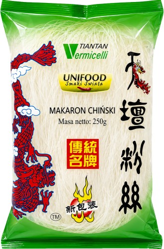 Makaron Sojowy Tian Tan Vermicelli Nitki Przeźroczysty Sprężysty 250g UNIFOOD