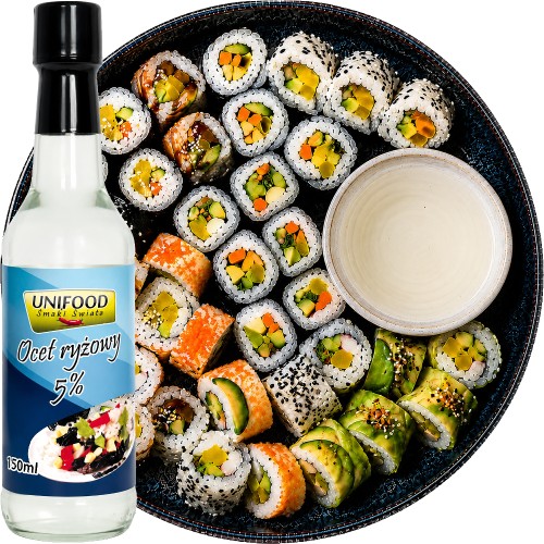 Chiński Ocet Ryżowy Do Sushi Wysoka Jakość Do Potraw i Sałatek 150ml UNIFOOD