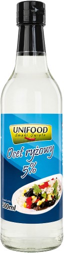 Chiński Ocet Ryżowy Do Sushi Wysoka Jakość Do Potraw i Sałatek 500ml UNIFOOD