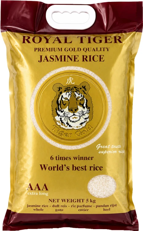 Ryż Jaśminowy Długoziarnisty PREMIUM GOLD Klasa Jakości AAA 5kg ROYAL TIGER