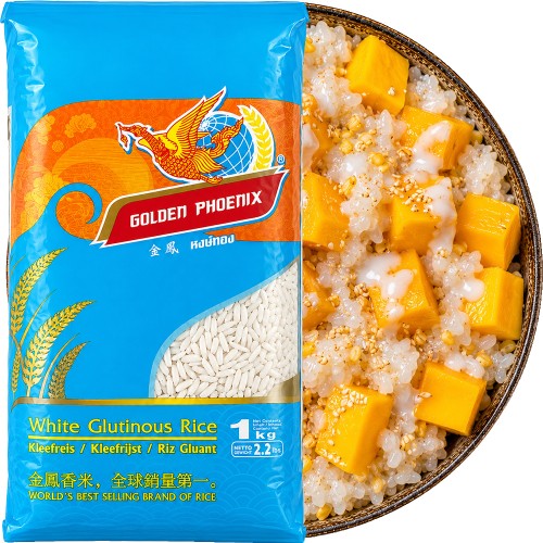 Biały Ryż Kleisty Słodki Do Deserów Azjatyckich Glutinous Rice 1kg 1000g GOLDEN PHOENIX