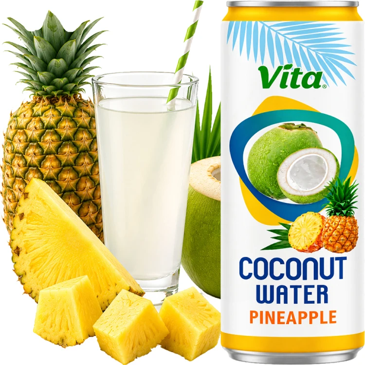 Zdrowa Woda Kokosowa z Kokosa 100% Naturalne Nawodnienie ANANAS 320ml 0,32L VITA