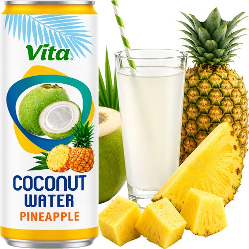 Zdrowa Woda Kokosowa z Kokosa 100% Naturalne Nawodnienie ANANAS 320ml 0,32L VITA
