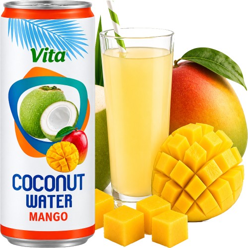 Zdrowa Woda Kokosowa z Kokosa 100% Naturalne Nawodnienie MANGO 320ml 0,32L VITA