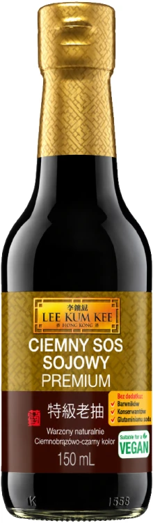 Chiński Sos Sojowy Ciemny Premium PROSTY SKŁAD Dla Wegan 150ml LEE KUM KEE