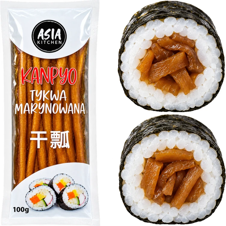 Kanpyo Marynowana Tykwa Do Sushi Karmelowy Smak w Słodkiej Zalewie 100g ASIA KITCHEN