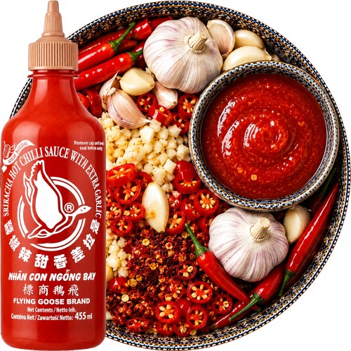 Sos Chilli Sriracha Ostry z Czosnkiem Smak Czosnkowy i Chili 455ml FLYING GOOSE BRAND