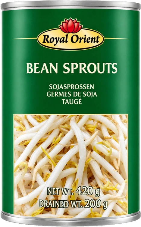 Chińskie Chrupiące Kiełki Fasoli Mung Bean Sprouts w Zalewie w Puszce 425g ROYAL ORIENT