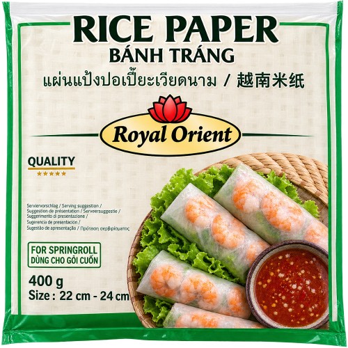 Wietnamski Papier Ryżowy Banh Trang Kwadratowy Do Sajgonek SPRINGROLL 22cm 400g ROYAL ORIENT