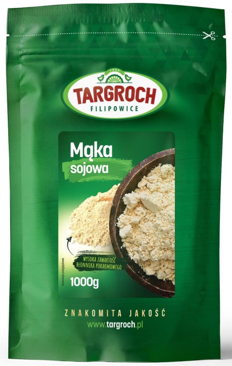 Mąka Sojowa Naturalna Z Nieprażonych Ziaren Soi Zdrowa Dieta 1kg TARGROCH