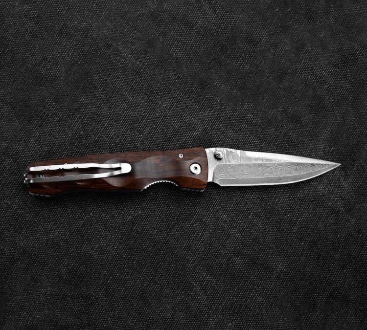 Mcusta Elite Iron Wood Damascus Japoński Nóż Składany 8,5cm