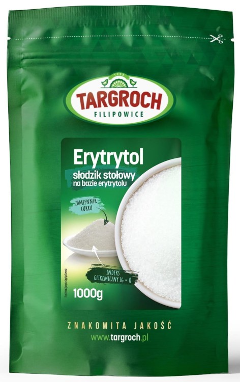 Naturalny Zdrowy Cukier Erytrol Niskokaloryczny Słodzik 1000g TARGROCH