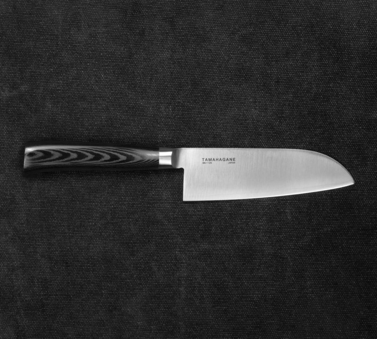 Tamahagane SAN Black VG-5 Japoński Nóż Kuchenny Santoku Do Warzyw 12cm