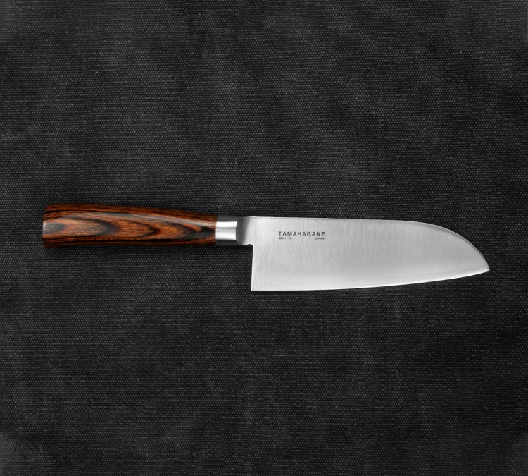 Tamahagane SAN Brown VG-5 Japoński Nóż Kuchenny Santoku Do Warzyw 12cm