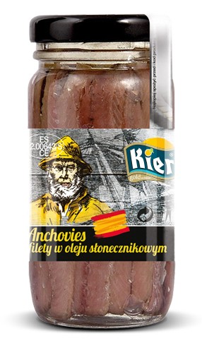 Hiszpańskie Filety Anchovies Anchois w Oleju Słonecznikowym Tapas 100g KIER