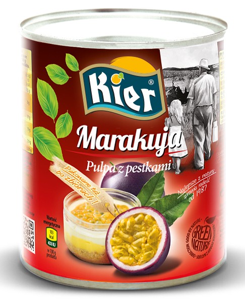 Marakuja Pulpa z Pestkami Egzotyczny Przecier Puree Do Deserów 850g KIER