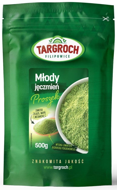 Polski Młody Zielony Jęczmień w Proszku Wysoka Jakość 0,5kg 500g TARGROCH