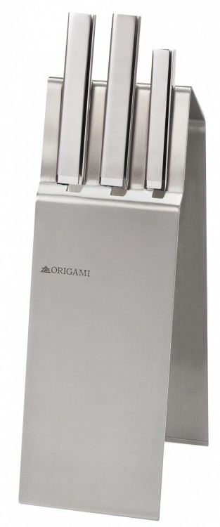 Tojiro Origami Japoński Blok Do Noży Metalowy Stylowy 28,5 x 13,5 x 10cm