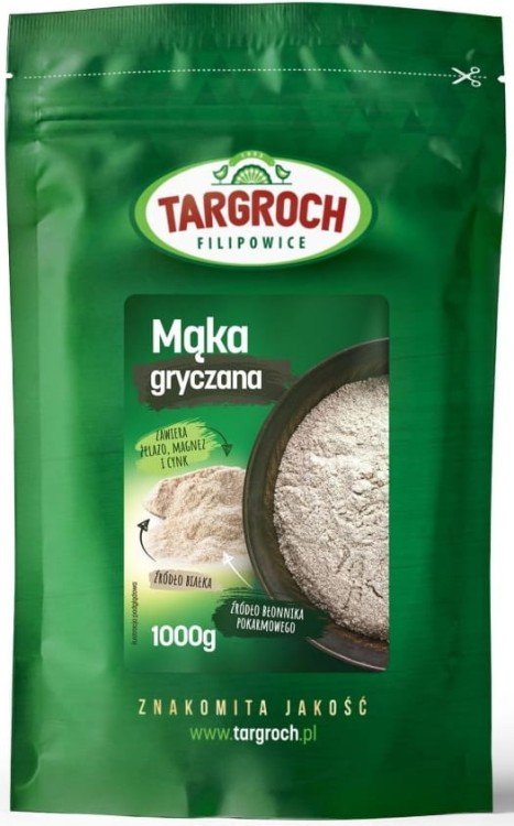 Naturalna Zdrowa Mąka Gryczana Biała z Ziaren Gryki 1000g 1kg TARGROCH